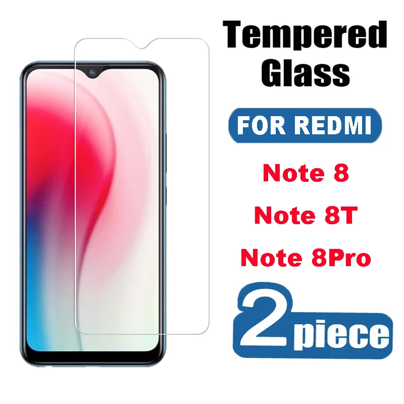 2PCS Tempered Glass For Xiaomi Redmi Note 8 8T Screen Protectors For Redmi Note 8 Pro 8T Glass Films