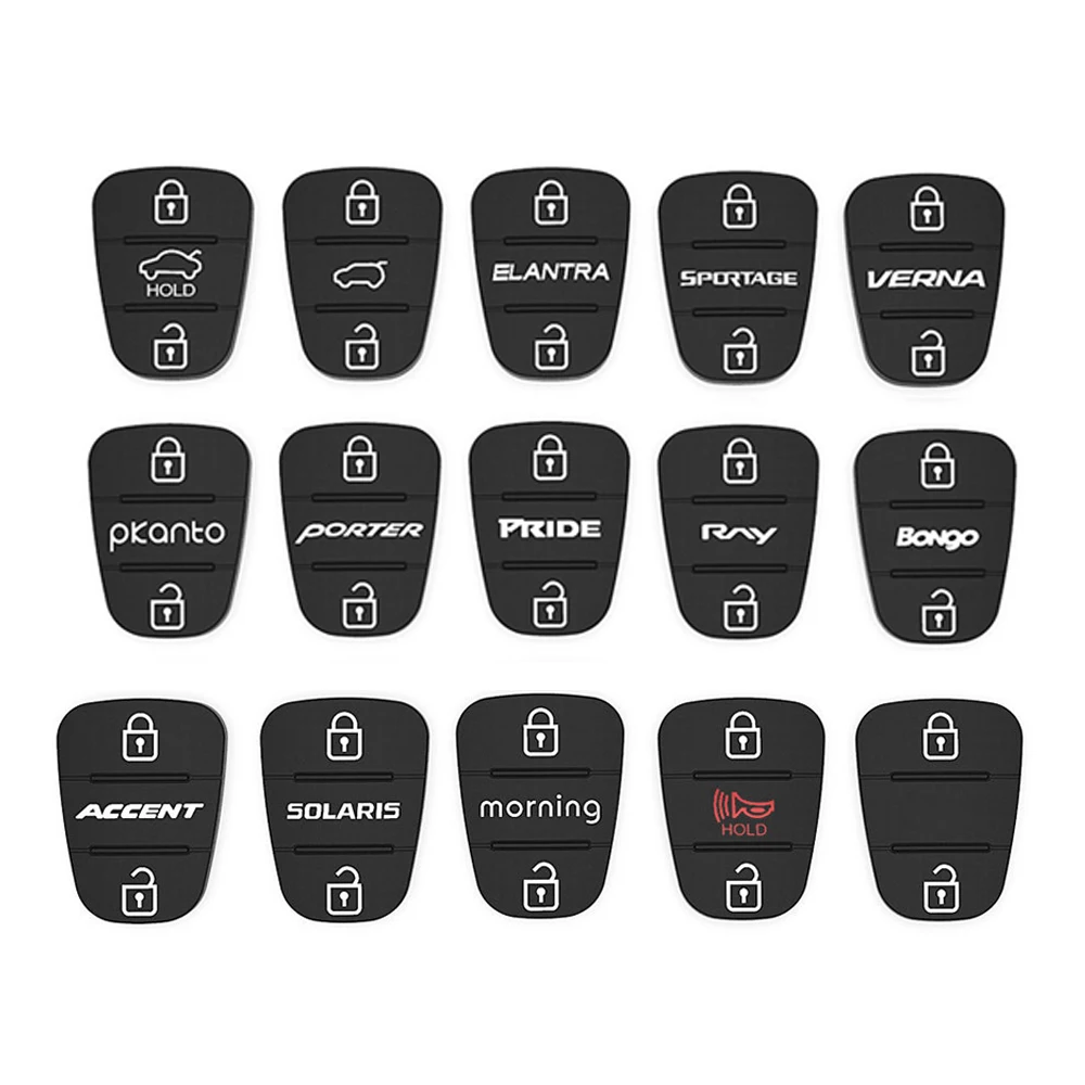 Coussinet de boutons en caoutchouc pour clé de voiture, pour Hyundai/kia Porter Verna Bongo Solaris Accent Sportage Rio Morning Picanto K2 K5 I20 Ceed Elantra