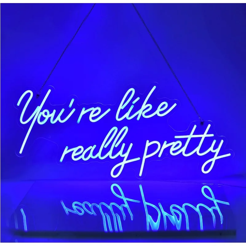 

Large LED Neon Wall Decor 28 inches You are Like Really Pretty Blue Light Engagement Party Wedding Birthday with Dimmable Switch