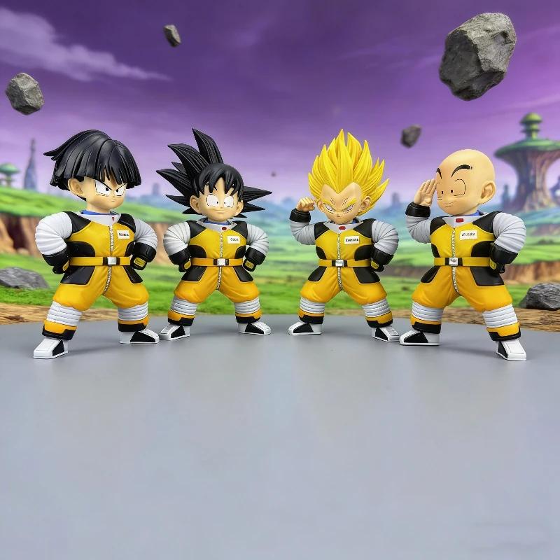 

Набор из 4 фигурок Dragon Ball Q-версии: Гоку, Вегета, Гохан, Крилин в костюмах космонавтов. Аниме-фигурки, мини-модели, украшения, игрушки, подарки.