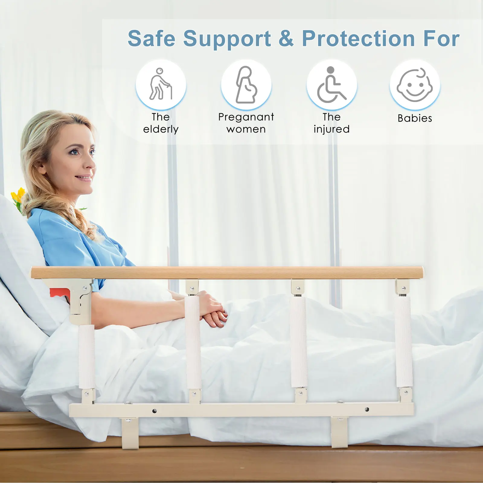 Bathroom Bedside Bed Rails For The Elderly Armrests,Stand-up Aids, Foldable Anti-fall Bed Rails Universal Safety Handrail