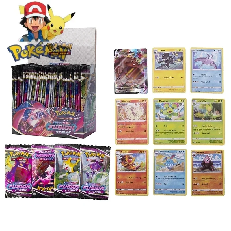 New 324 Boxed Pocket Monster Shining Destiny Style English Booster Trading Game Collection Card Toys Children\'s Birthday Gifts