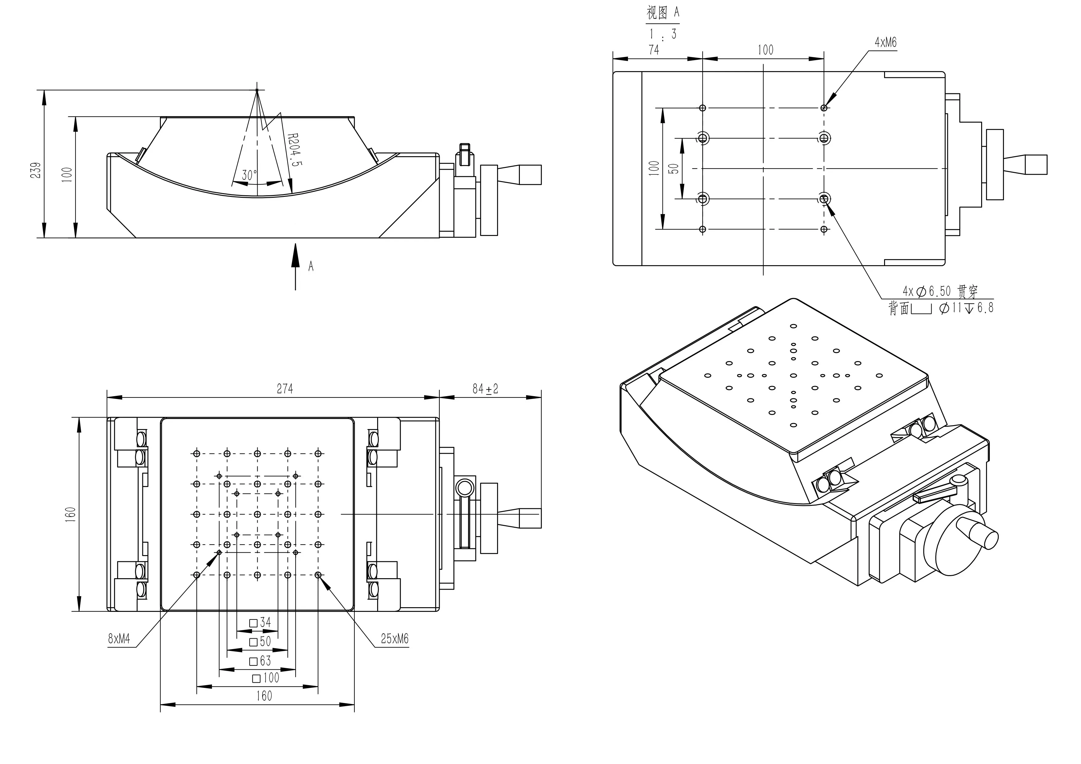 PT-GD304 Manual Goniometer Stage Angular Tilt Displacement Platform ±15°