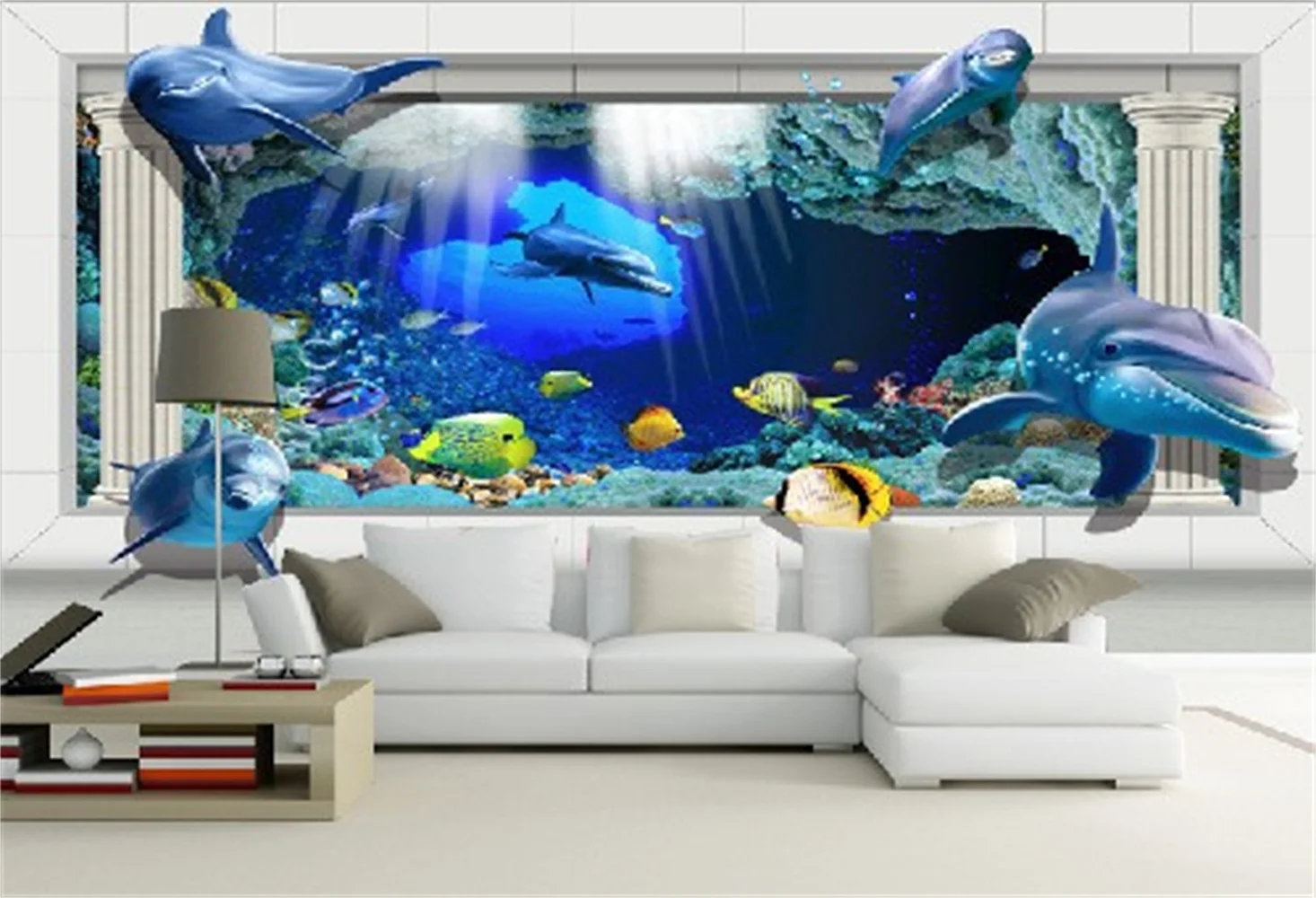 

beibehang Mural Underwater World Children's room Living Ocean living room 3D dimensional space mural People Wallpaper