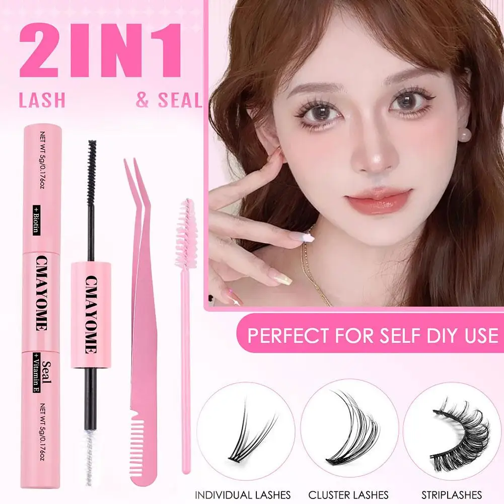 NEU Double Heads Lash Bond and Seal 2-in-1 wasserdichter Cluster-Wimpernkleber Extra starker Halt Langlebiger Kleber Falsche Wimpern