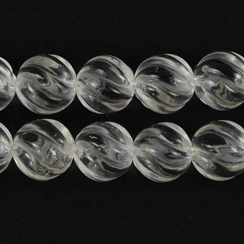 loose beads white Crystal carved round flower 8mm 10mm 12mm nature  for making jewelry necklace 38cm FPPJ wholesale