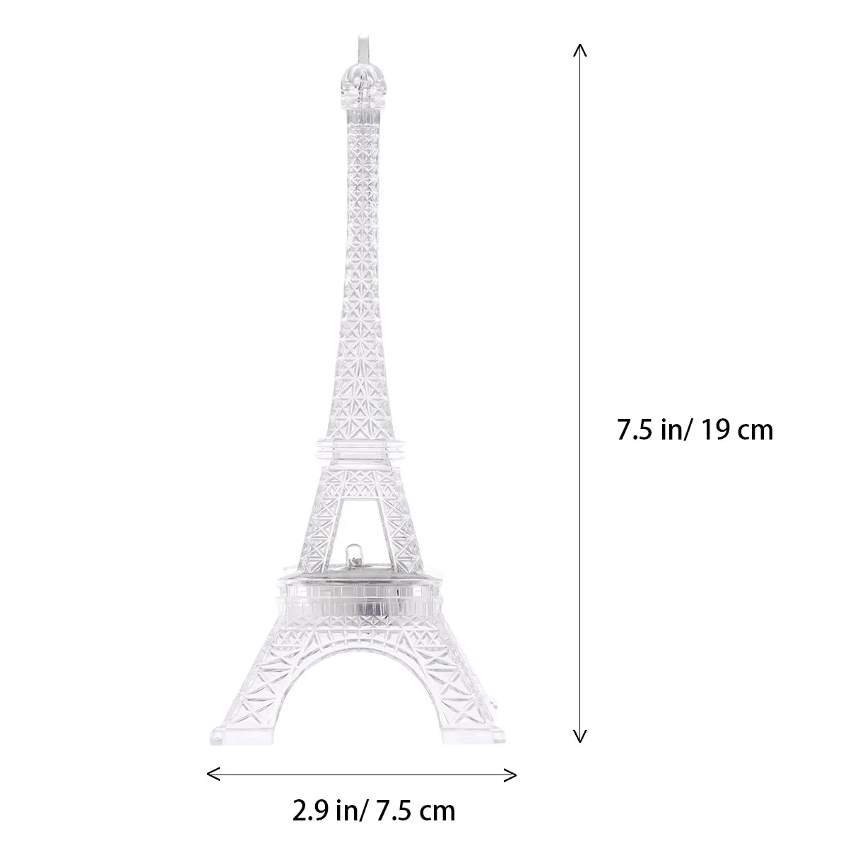Mini Acrylic LED Eiffel Tower Nightlight Color Changing Night Light Desk Lamp Cake Topper Decoration for Bedroom Party