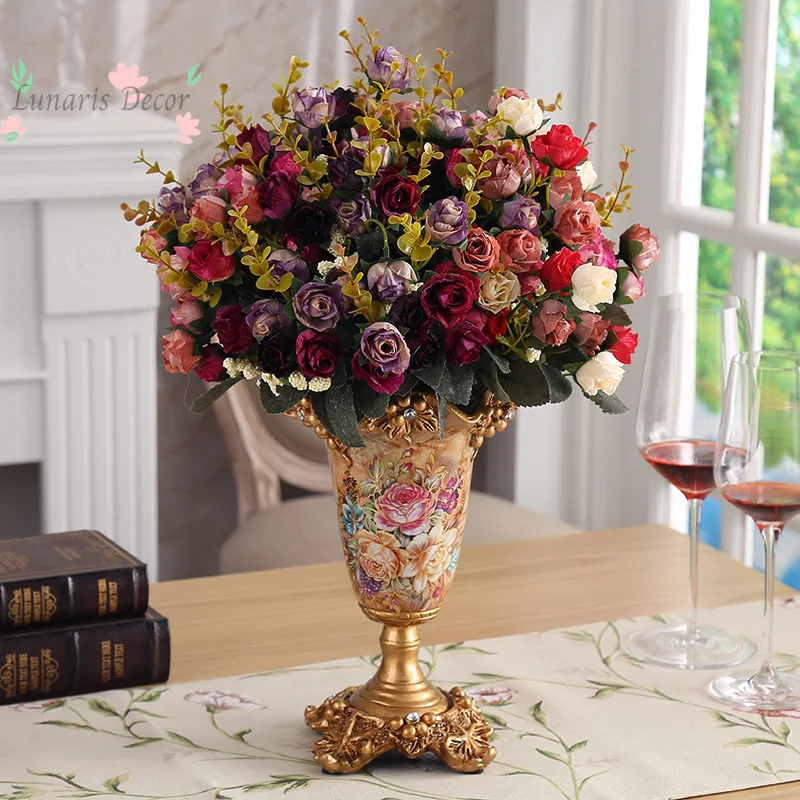 Resin tabletop vase - creative living room home decor, rustic floral arrangement holder