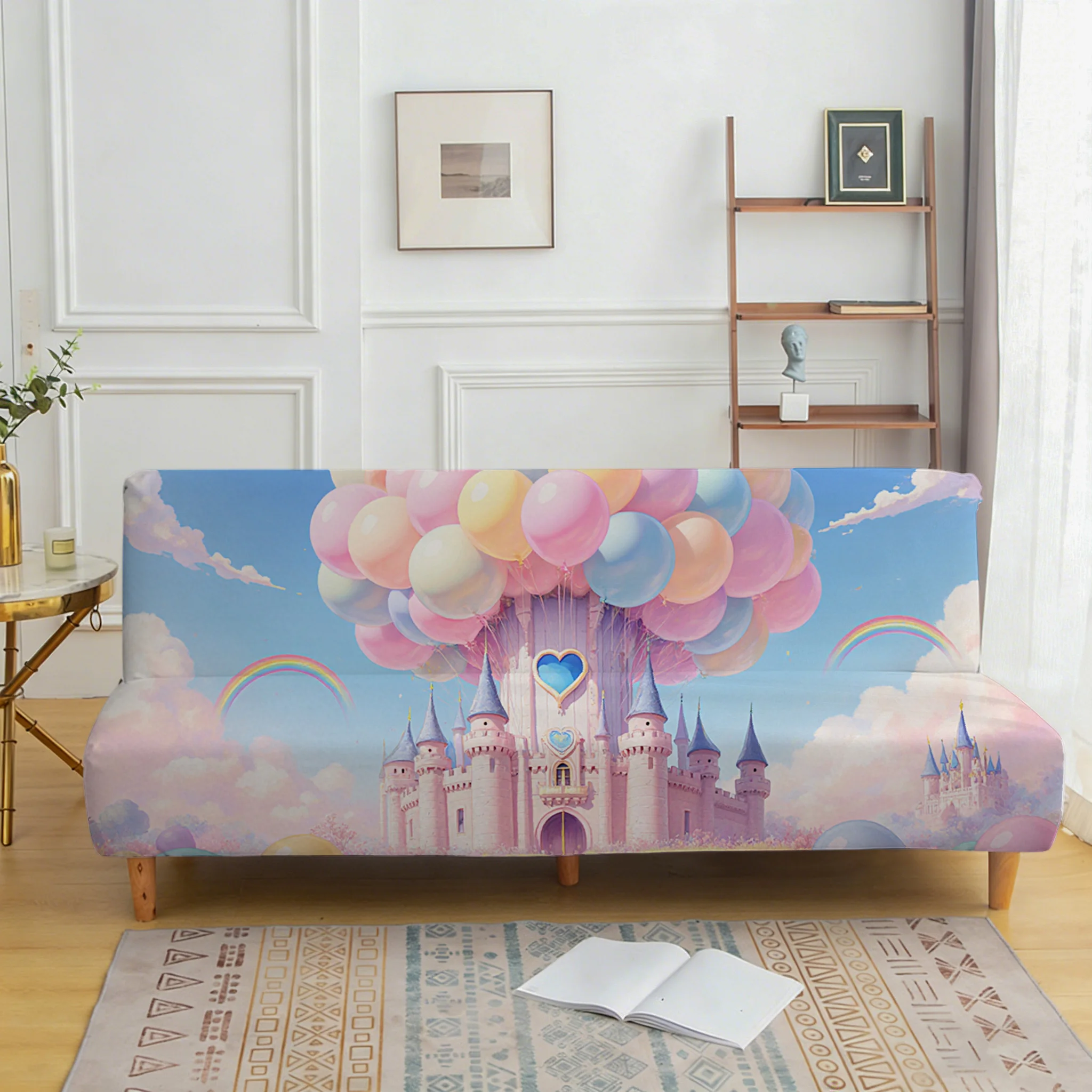 Sky Castle elastic sofa bed cover, non-slip and anti-grab furniture protective cover, easy to install