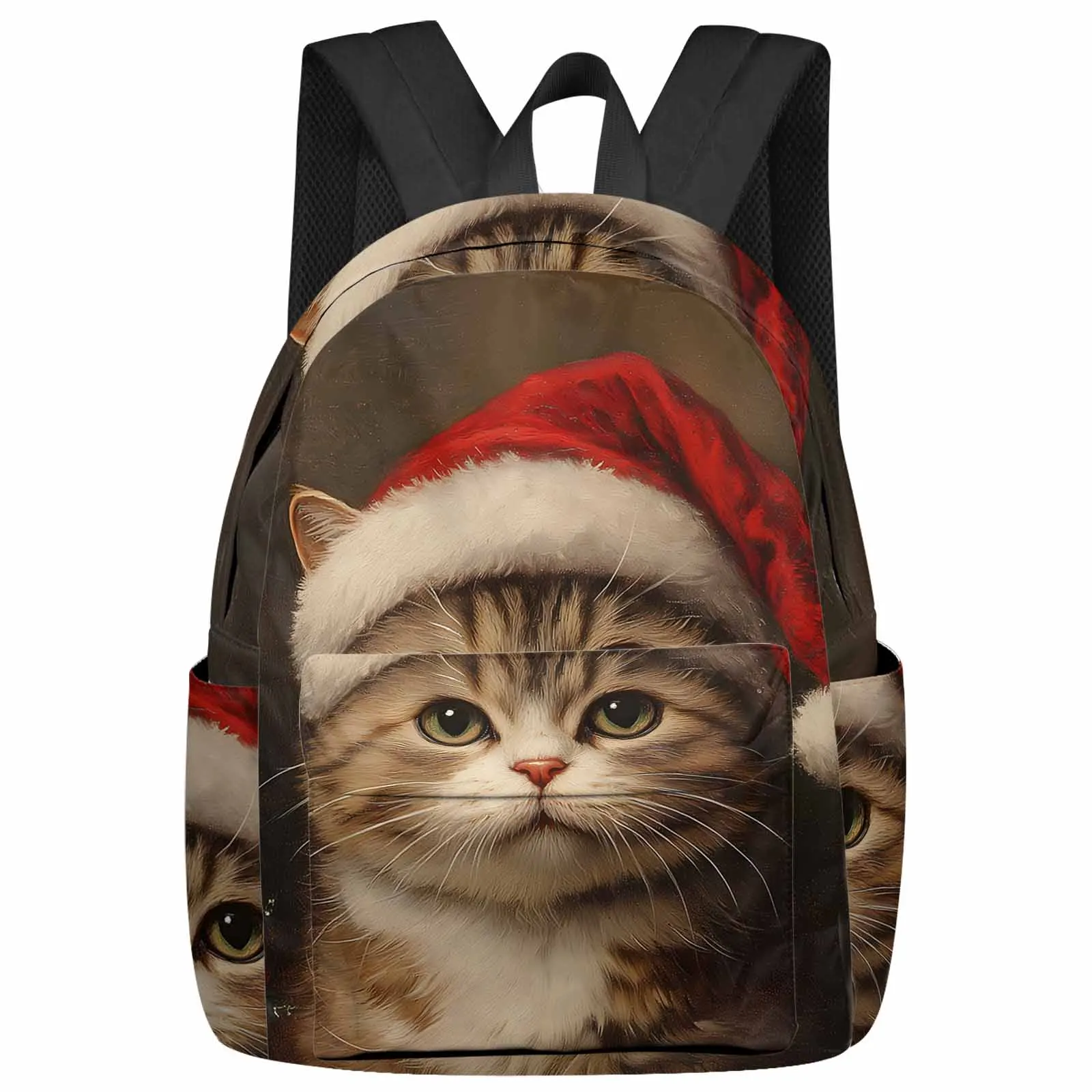 

Cat Holly Oil Painting Large Capacity Backpack Men Laptop Bags High School Teen College Girl Student Mochila