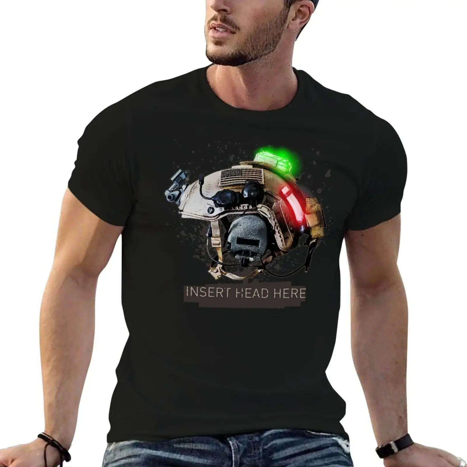 Tacticool Helmet T-Shirt cute clothes plus size clothes graphic t shirt vintage mens tall t shirts