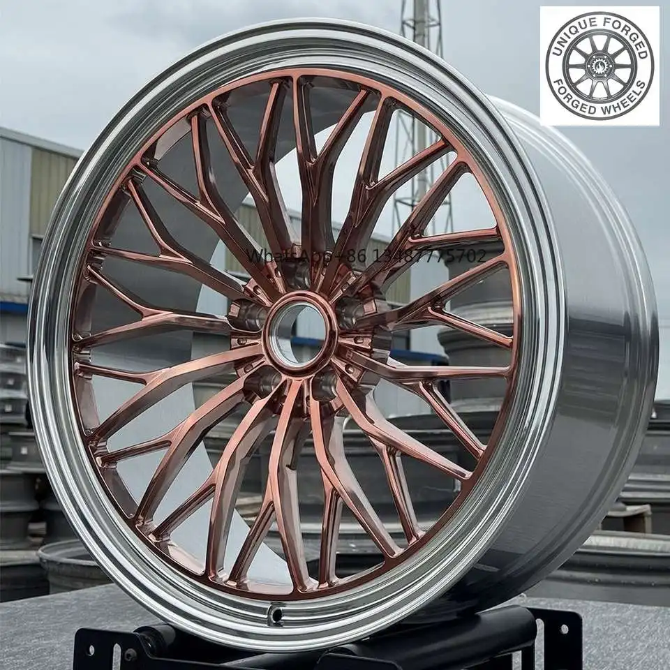 New style 2-piece 3-piece Luxury Deep Dish Rose Gold Passenger Car Wheels 17 18 19 20 22 24 Inch 5x112 5x130 Alloy Forged Rims F
