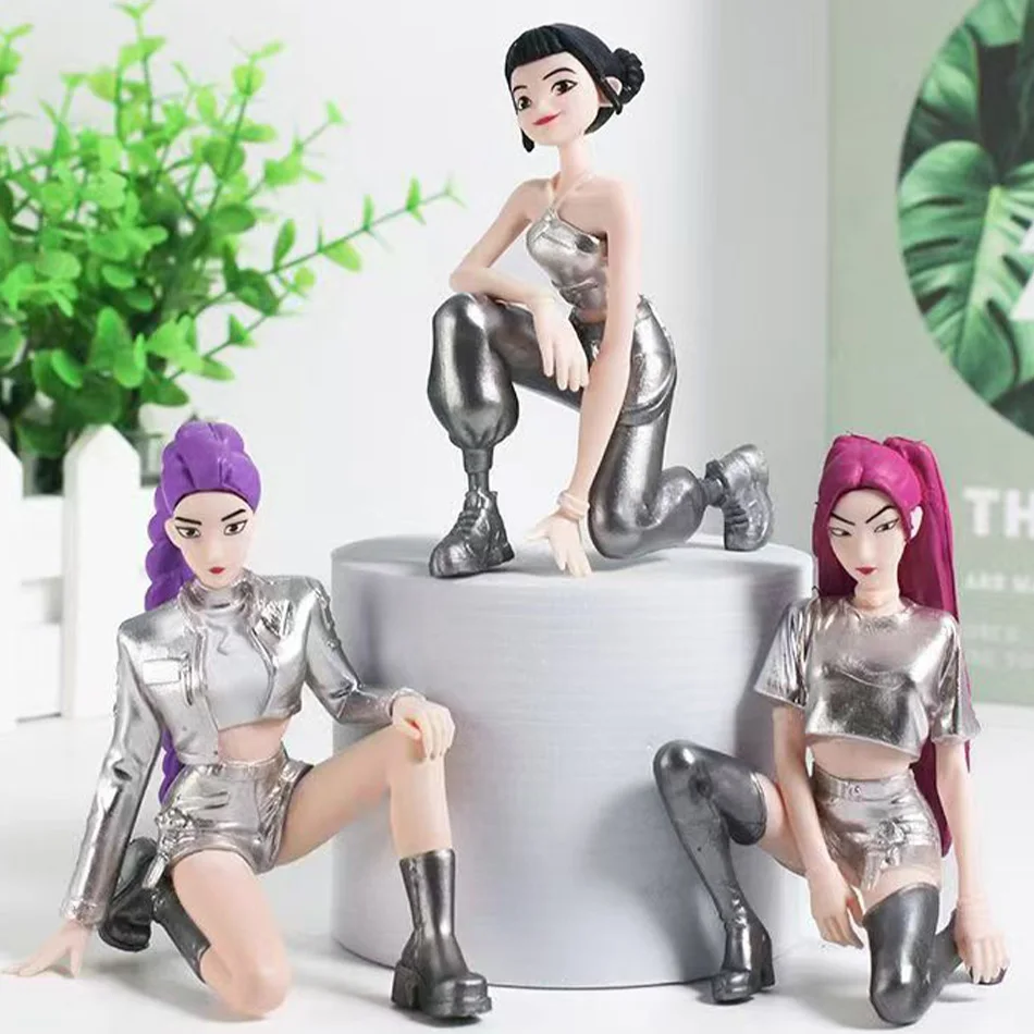 6 個 Kpop デーモンハンター Kpop ガールズしゃがむシリーズアニメフィギュアデスク装飾置物オーナメントクリスマス人形ギフト