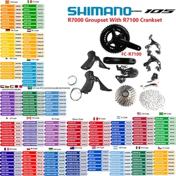 SHIMANO 105 R7000 11 Speed Grouspet R7000 Rear Front Derailleur Cassette HG601 Chain With R7100 Crankset For Road Bicycle