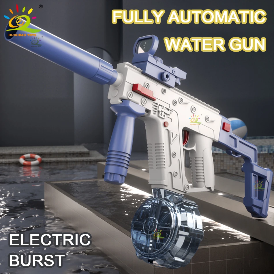 HUIQIBAO The newly designed electric automatic water gun is rechargeable and suitable for use by both children and adults
