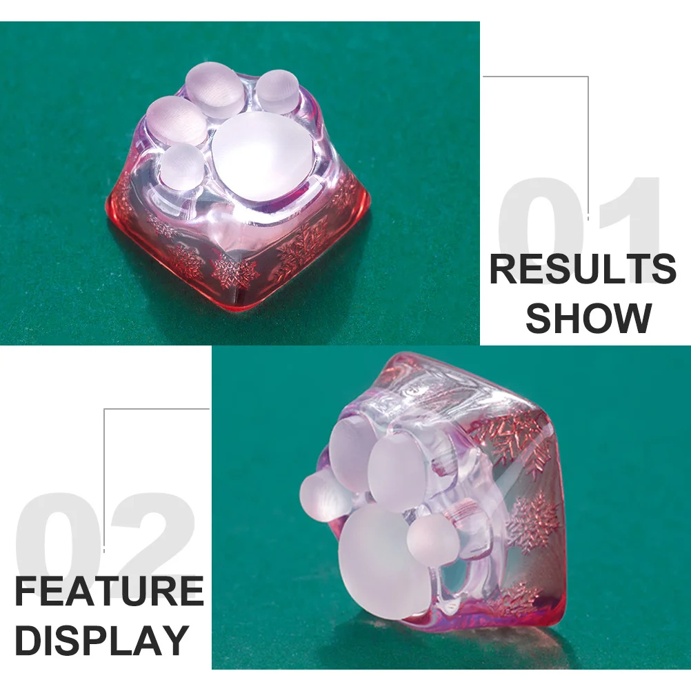

Cartoon Cat Paw Keycap Resin Translucent Design for Brighter Backlight Mechanical Keyboard Decoration Ornament