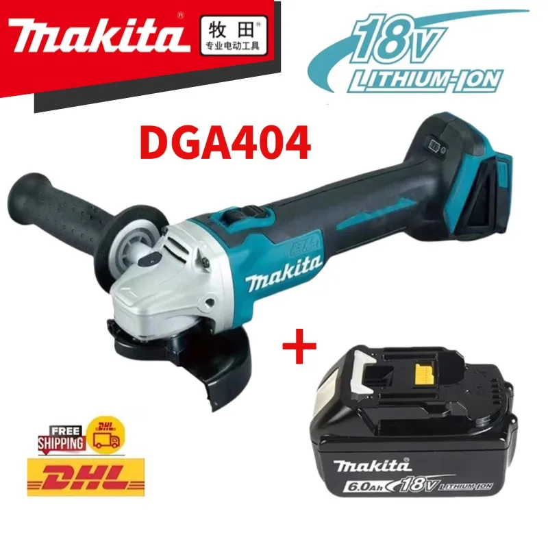 18V  Makita 125/100mm DGA404 Brushless Lithium Electric Angle Grinder Rechargeable Cutting Machine High Power Polishing Machine