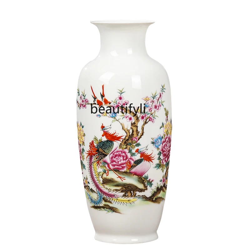 Jingdezhen Ceramic Vase Decoration Living Room Flower Arrangement Home Ornament Living Room Desktop Wine Cabinet Entrance