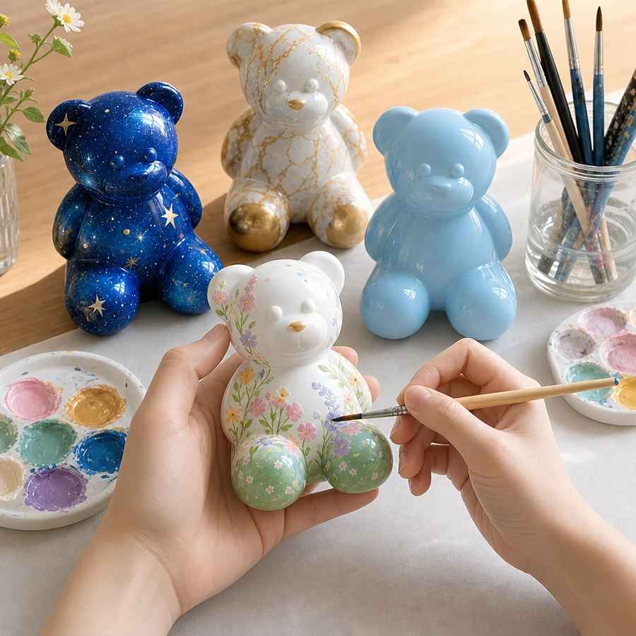 3D Sitting Bear Silicone Mold DIY Handmade Teddy Bear Candle Mould Aroma Soap Resin Epoxy Casting Mold Chocolate Ice Cube Molds