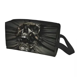 Custom Horror Skull Wrap Toiletry Bag Women Gothic Death Skeleton Cosmetic Makeup Organizer Ladies Beauty Storage Dopp Kit Case