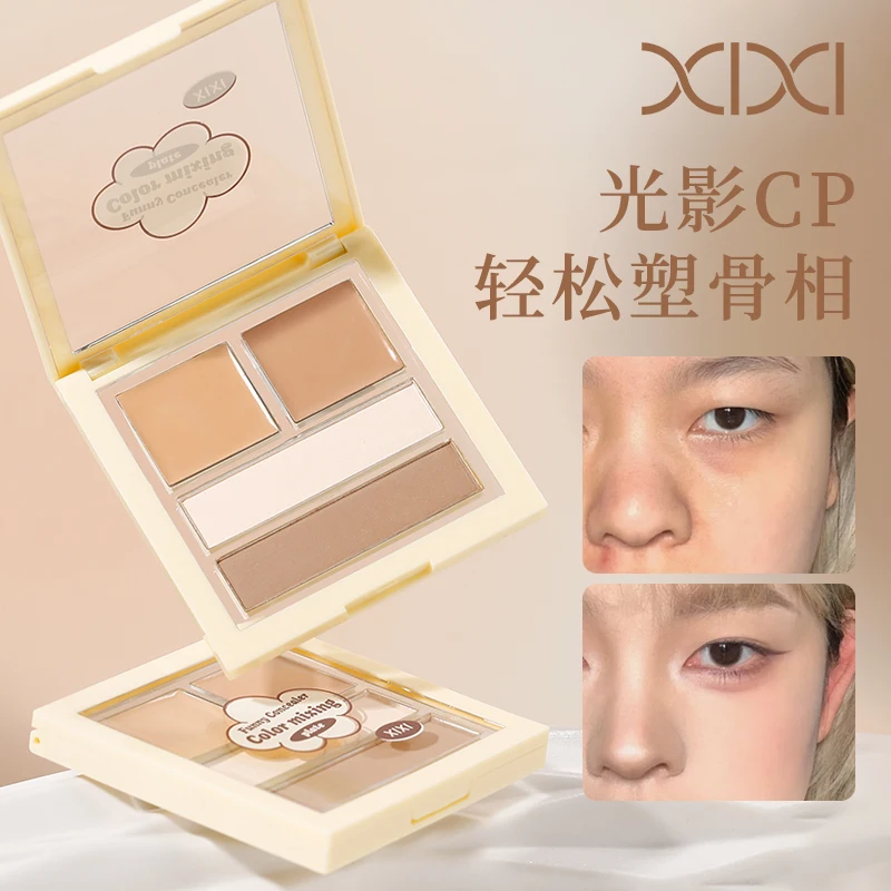 

Natural Color Concealer Palette High Coverage Face Contour Cover Acne Dark Circles Concealer Highlighter Makeup Color Corrector