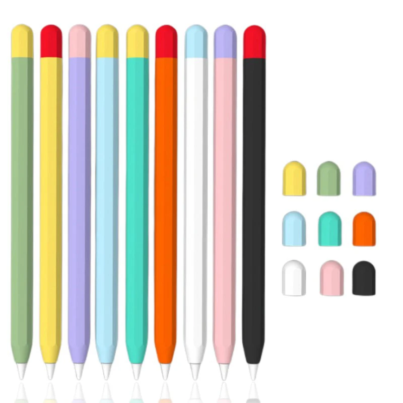 Capa de silicone para Apple Pencil, Anti-Scratch Stylus Pencil Cover, Luva protetora, Lápis Cap, 2ª Geração