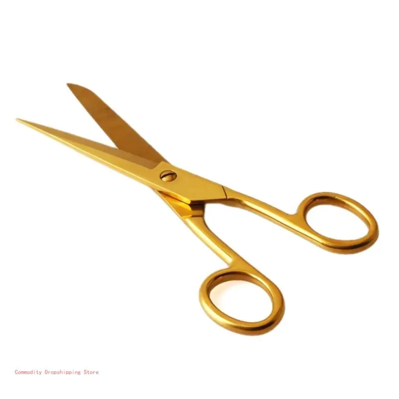 Golden Stainless Steel Sewing Scissors, Embroidery Tailor Scissors, Fabric Cutting, DIY, Stationery Accessories