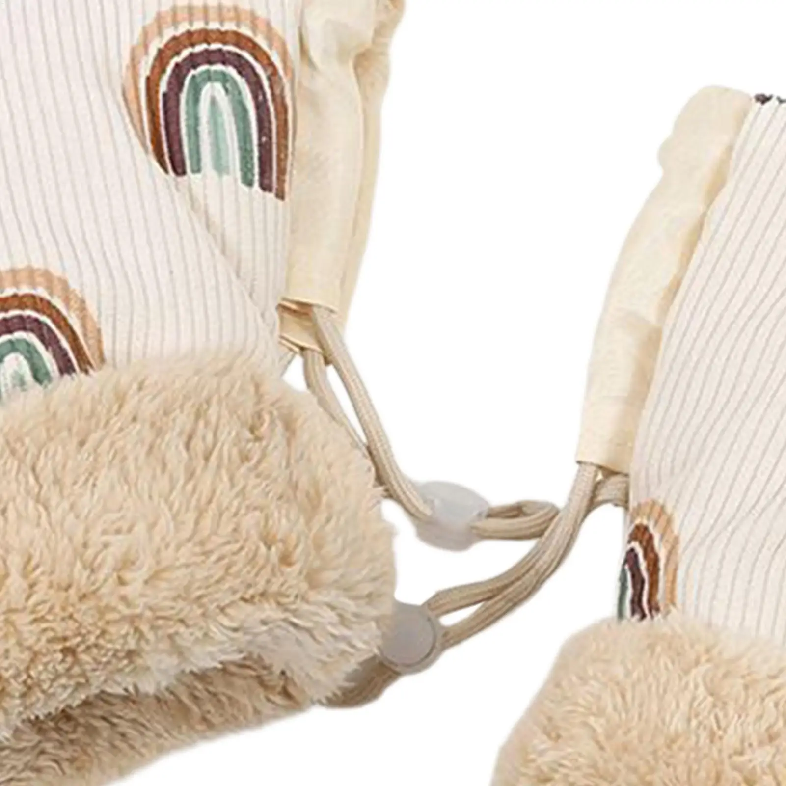 

Зимние перчатки для коляски, теплые толстые теплые муфты на плюшевой подкладке, антифризные теплые муфты для коляски с радужным узором для зимы, холодной погоды