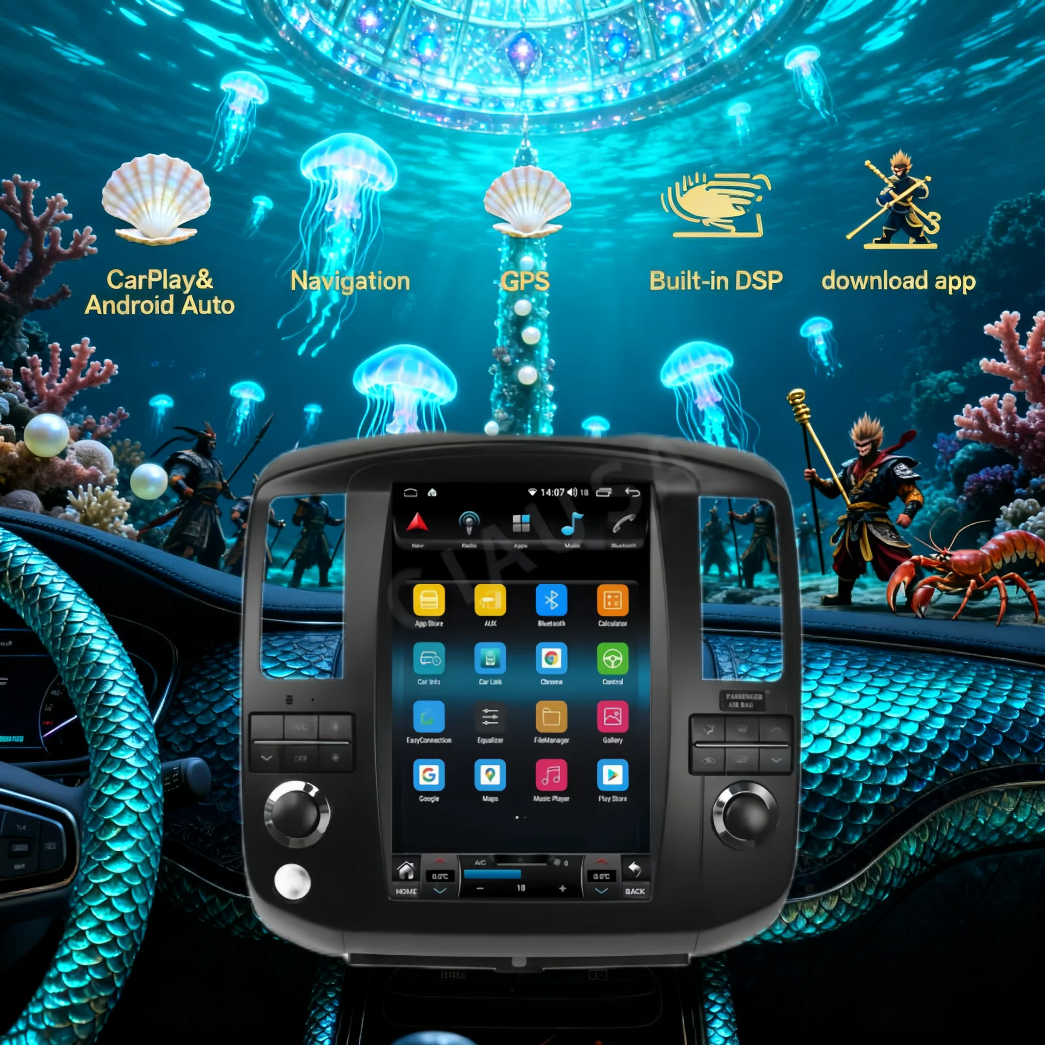 12.1 inch Android 14 For Nissan Pathfinder r51 2008-2012 CarPlay Car Radio GPS Navigation Multimedia Stereo Player Head Unit