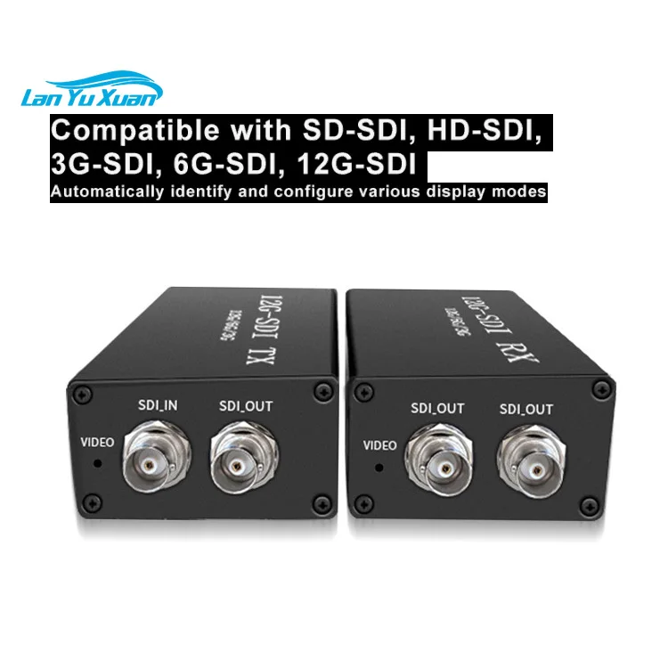 Mini 12G-SDI Fiber Extender 1 in 2 Out 1 Loopout 4K 12G SDI Fiber Optical Transceiver