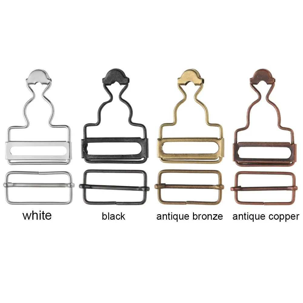 Sewing Adjustable Metal Suspender Brace Clips Overalls Fasteners Denims Dungaree Buckles Jeans Brace Buttons