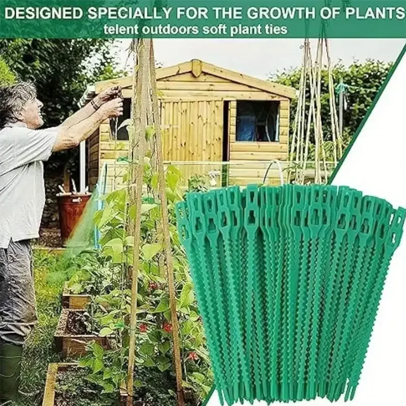 Reusable Garden Cable Ties Support Fastener Self Locking Loop Wrap Bundle Ties Strap Adjustable Zipper Ties Organizer Tools