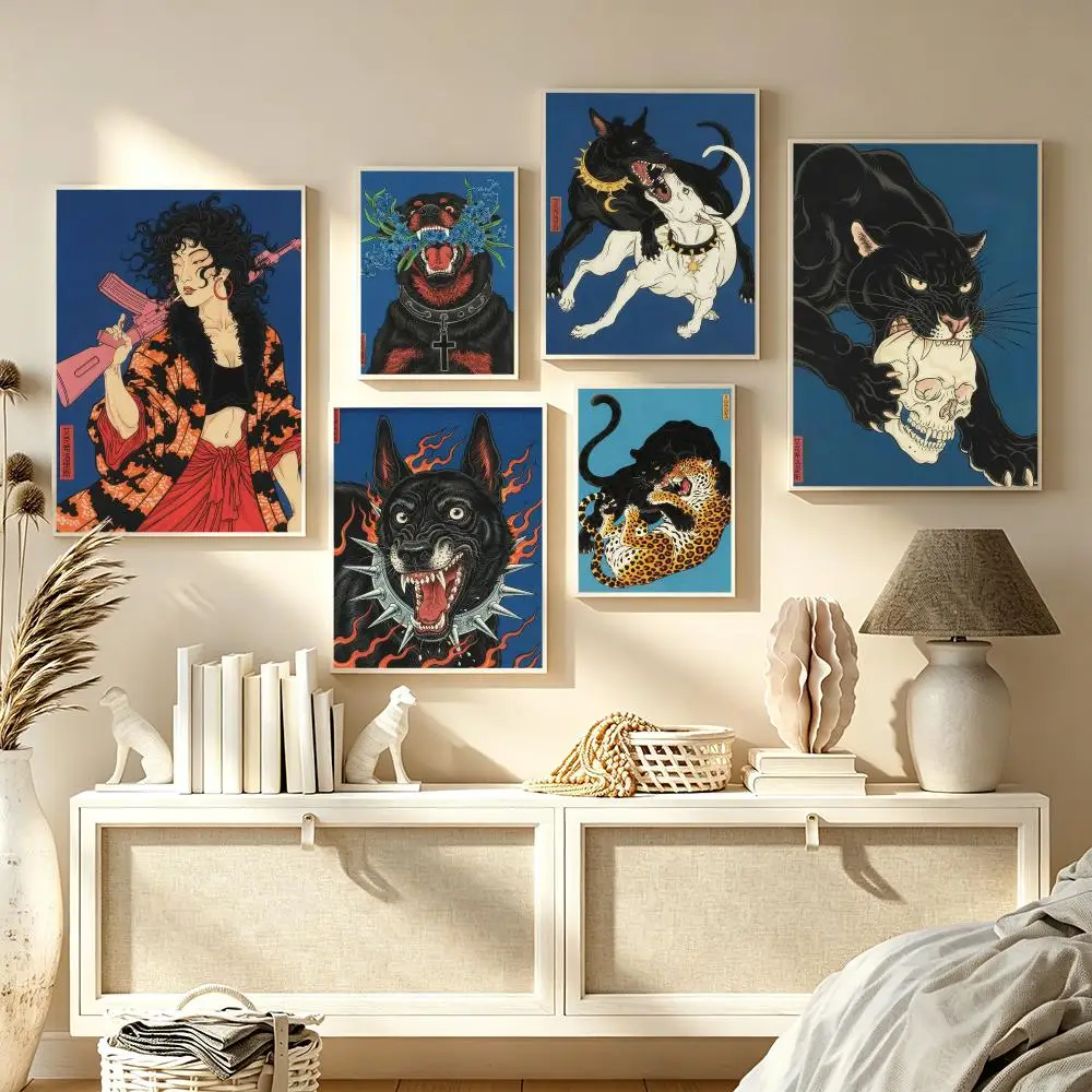 Japandi style Dog Exsiloris Poster Trendy Aesthetic Wall Art high-end Bedroom Home Cafe library Decor