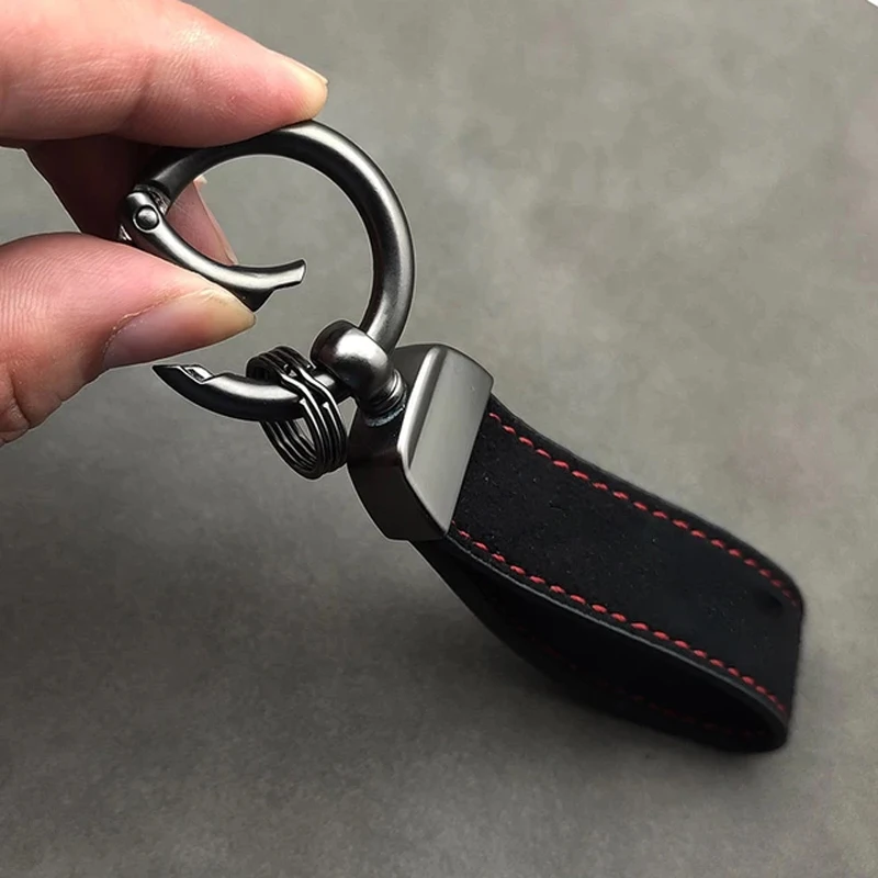 Suede Key Ring Sport Car Keychain Custom Gift With Emblem For Land Rover Defender Freelander Discovery Evoque Range SV SVR Velar