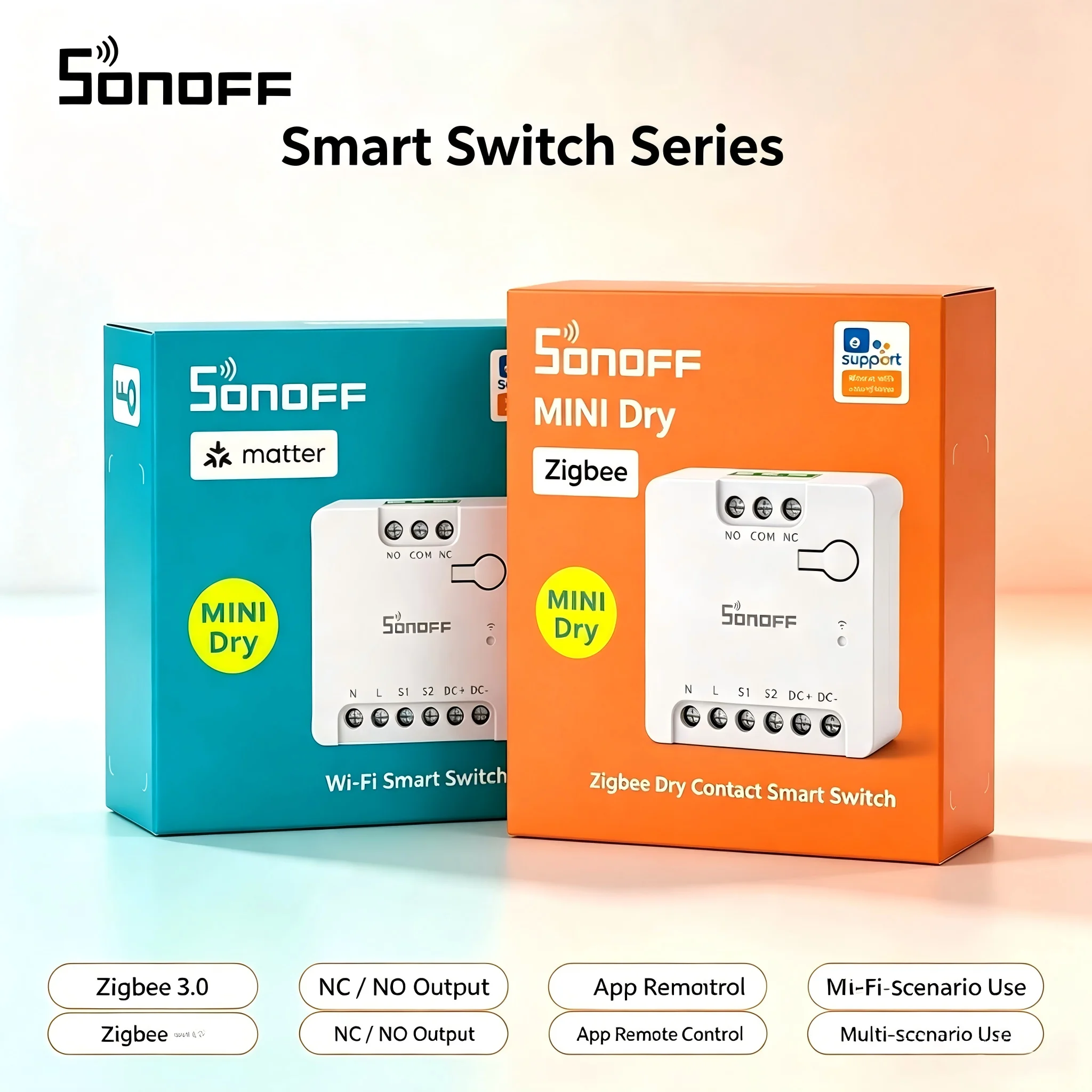 SONOFF ZBD/D MINI Dry Zigbee Dry Contact Smart Switch Output With NO/NC Support Flexible AC & DC Power Works With Zigbee Hub
