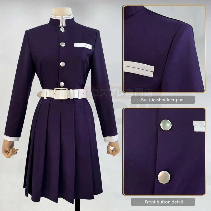 

▓2026Anime Tsuyuri Kanawo Cosplay Costume Wig Purple Top Skirt White Cloak Belt Halloween Christmas Gift▓#！1
