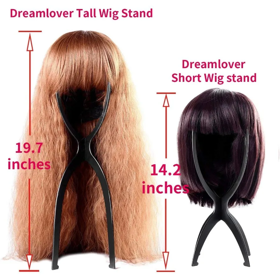 حامل رأس شعر مستعار من Dreamlover، حامل طويل للشعر المستعار الطويل، عبوتان مثالية للصالون والاستخدام المنزلي، يحافظ على الباروكات خالية من التشابك