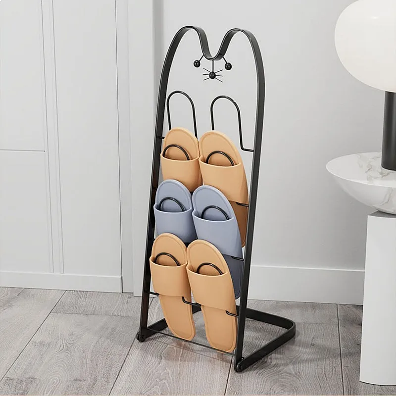 4-Layer No-Drill Shoe Rack Multifunctional Iron Storage Organizer Space-Saving Wall Mount