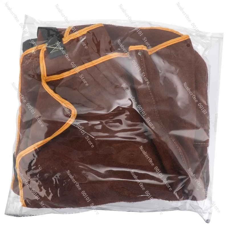 Cowhide welded apron, leather overalls, barbecue apron