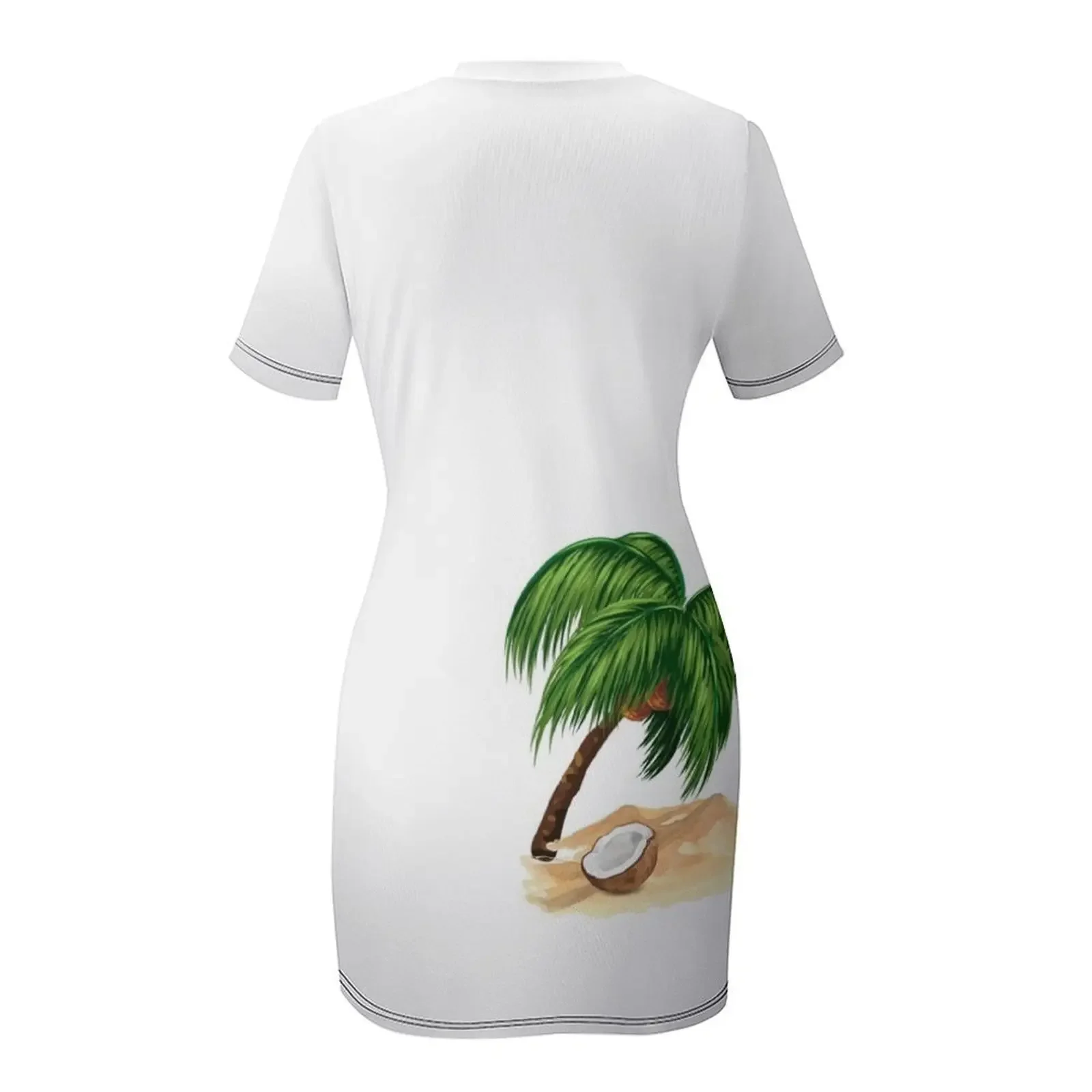 Coconut tree Short-Sleeved Dress elegant guest wedding dress Women's clothing dresses for prom Dress