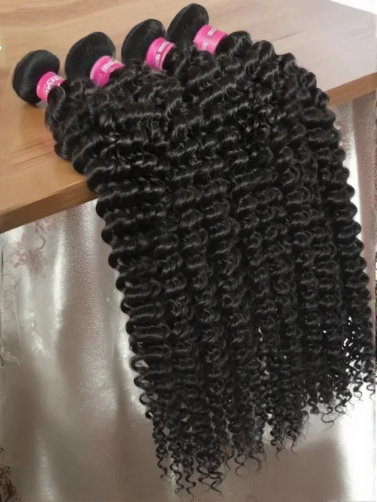 Burmese Curly 30 40 Inch Loose Deep Wave 1 3 Raw 100% Human Hair Bundles Double Weft Remy Unprocessed Weave Bulk Braid Extension