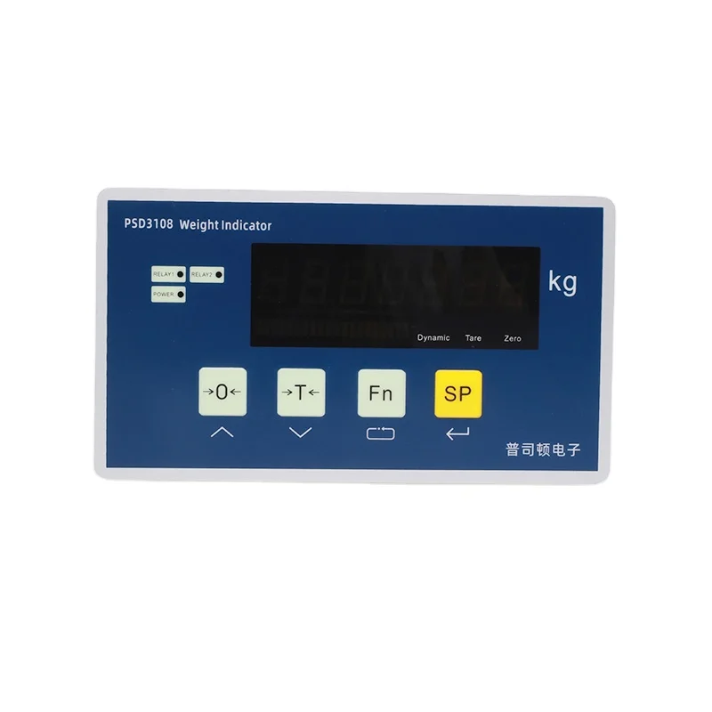 Przemysłowy kontroler wagowy z cyfrowym wyświetlaczem, alarmem przekaźnikowym, miernikiem i wyświetlaczem wagowym z komunikacją 485 do sterownika PLC.