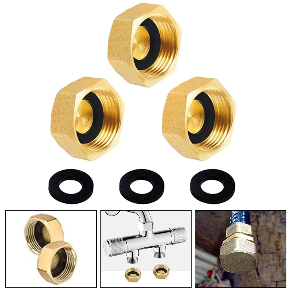 Carefully Machined Threads For Home Plumbing Brass Blanking Cap Brass Pipe End Cap Prevents Water Leaks 1-inch Female Thread