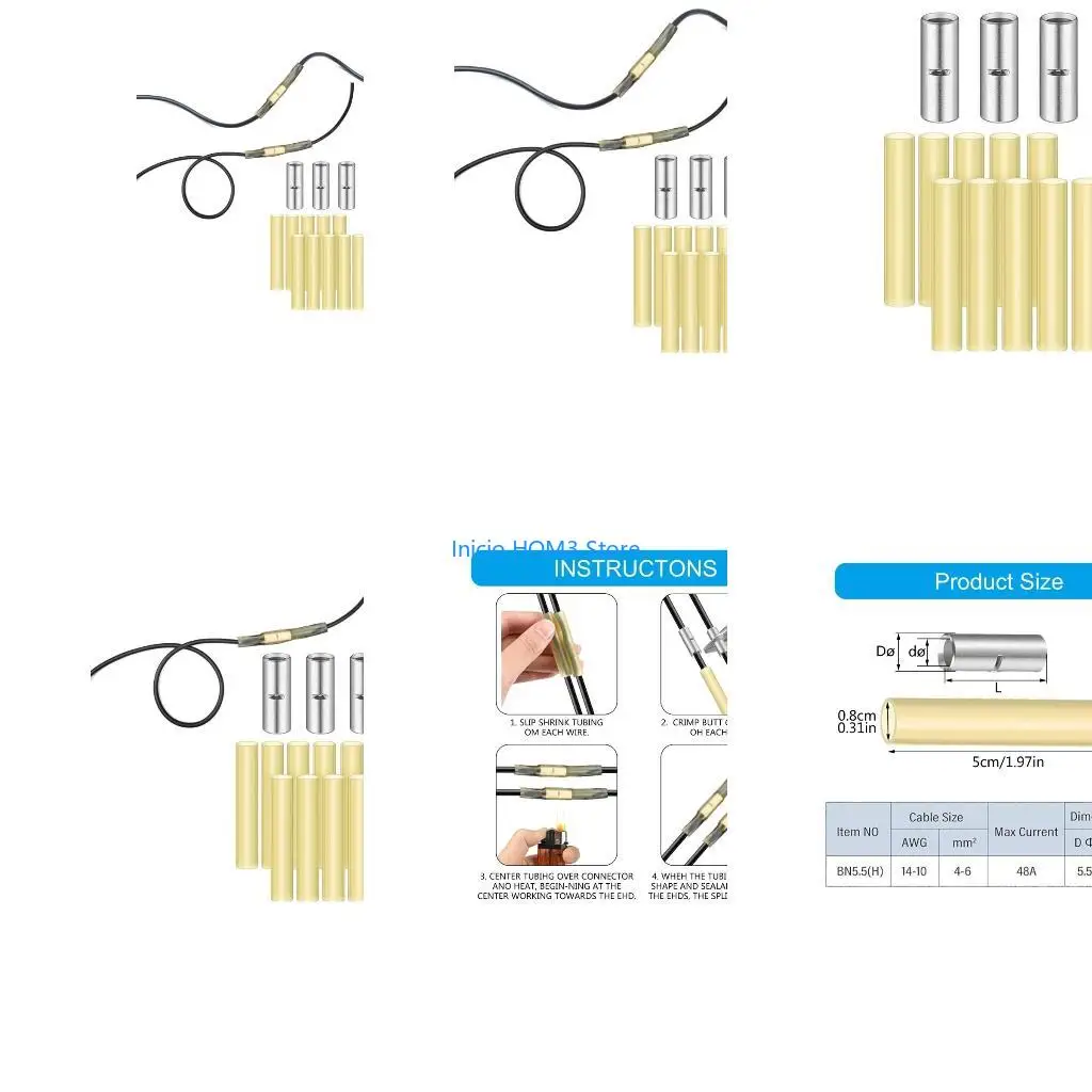 A5YD Direct Burial Wire Splices set with Clear double  Wall Heat Shrinks Wire Connectors