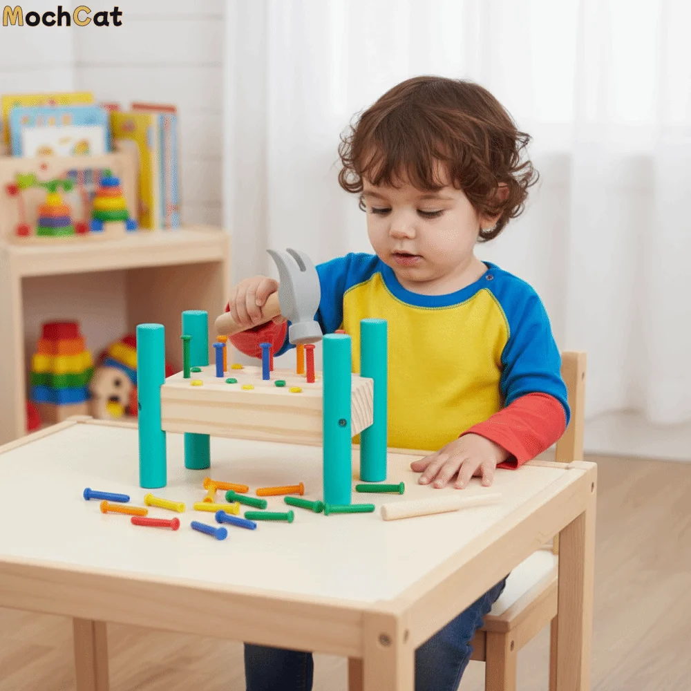 Outil de frappe Montessori, jouet en plastique, apprentissage précoce, Double face, panneau perforé, outil d'assemblage coloré