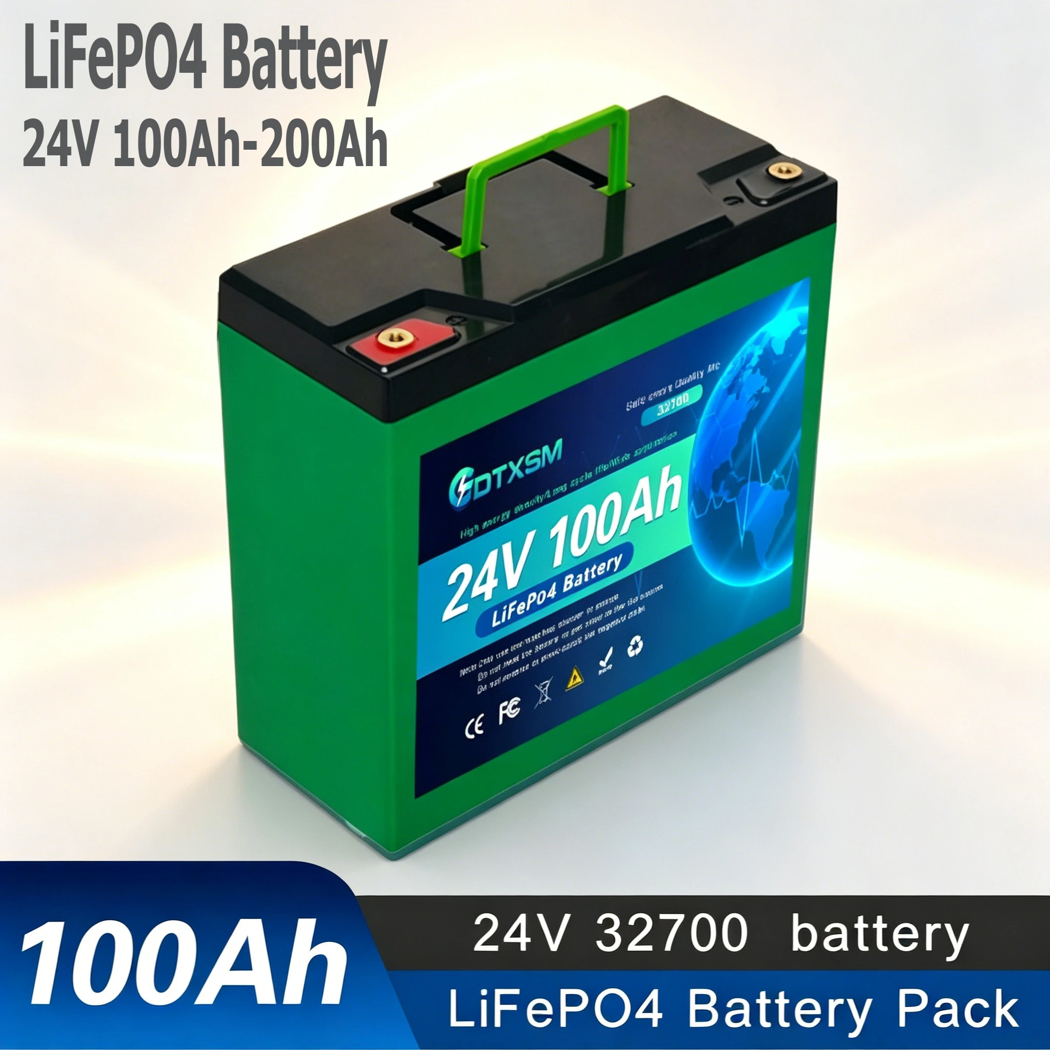 

New 32700 24V 100Ah-200Ah Lithium LiFePO4 Battery High Efficiency Deep Cycle Battery For Solar Power System RV And Marine Use