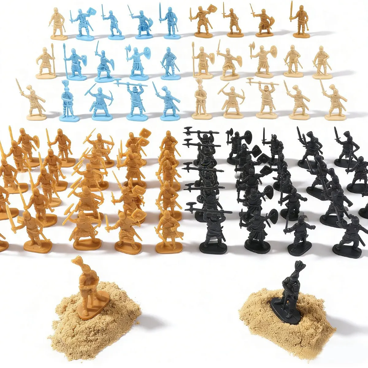 24Pcs Miniature Medieval Soldier Models – Random Style Pack for Diorama Crafting, Tabletop RPG War Games, Scene Building s ZSY