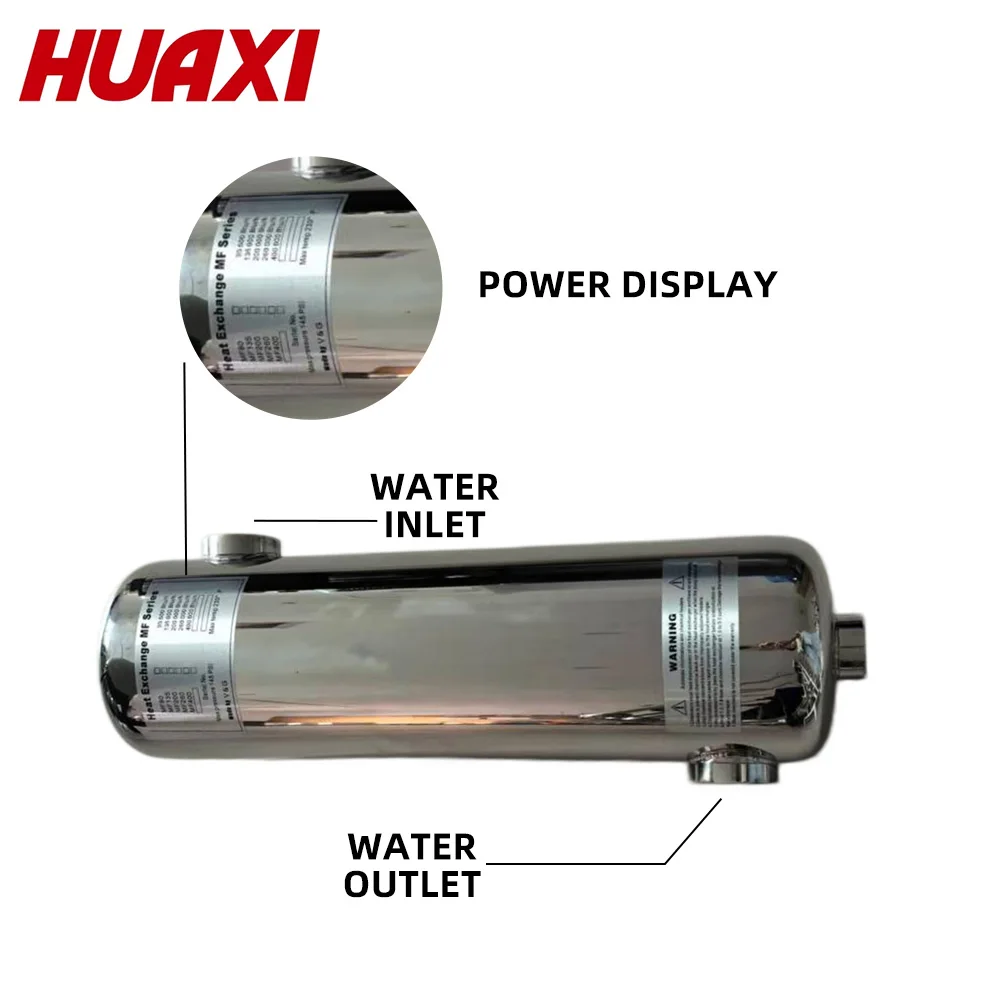 Huaxi Stainless Steel Shell Tube Swimming Pool Heat Pump Energy Saving For Outdoor And Indoor Pools