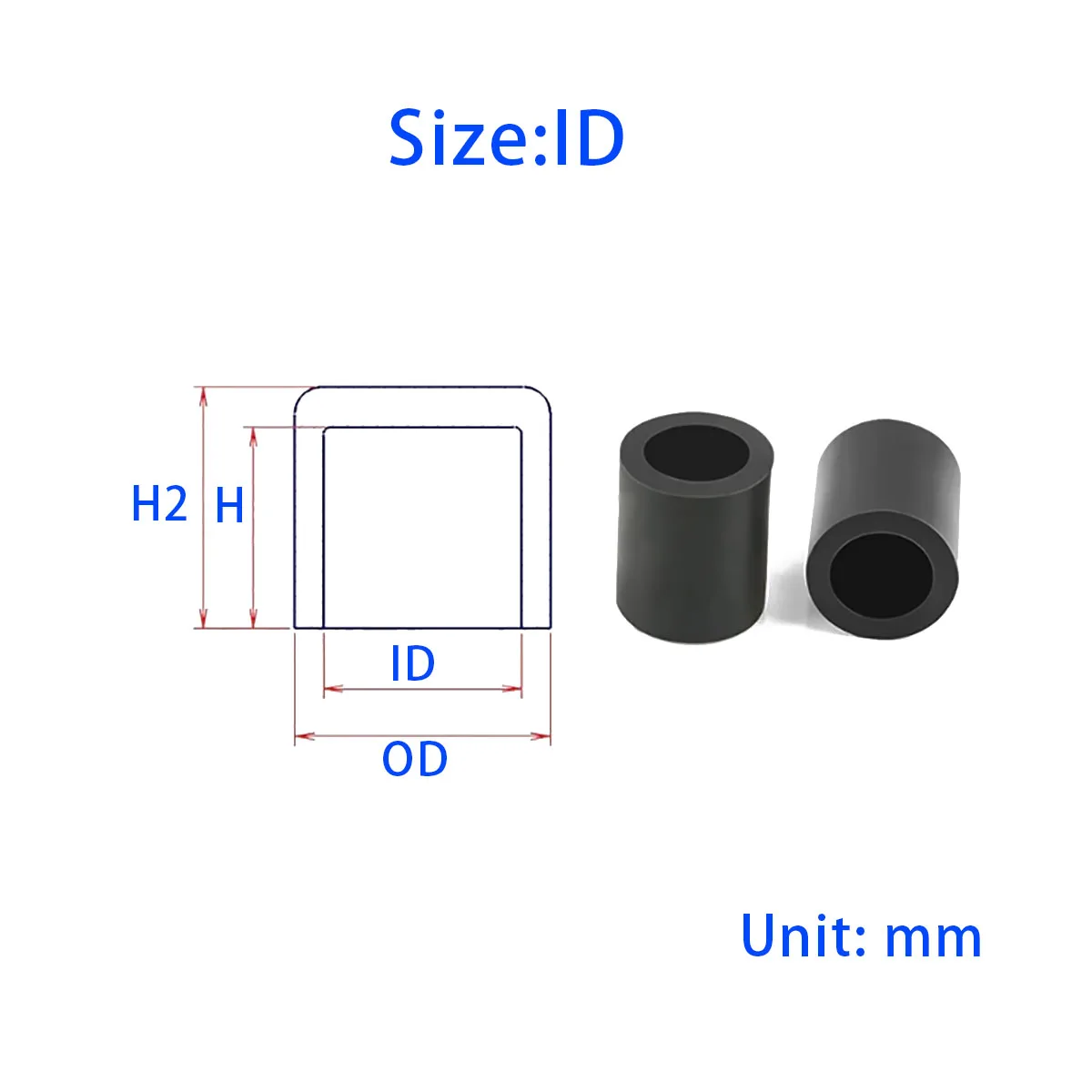 Black Silicone Rubber Round Cover Dust Sealing Cover Steel Pipe End Cover Round Pipe Insertion Plug 3-80mm