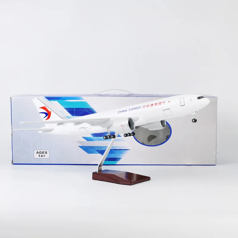 

47cm Airplane Scale 1/157 China Cargo Airways B777 Resin Plane Toy Model Diecast Aircraft With Lamp & Stand Toy Hobby Collection